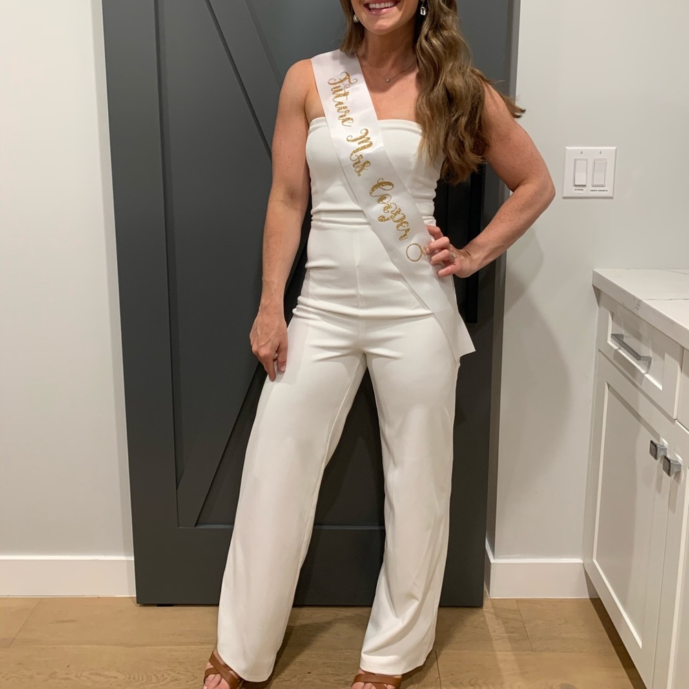 White Strapless Jumpsuit
